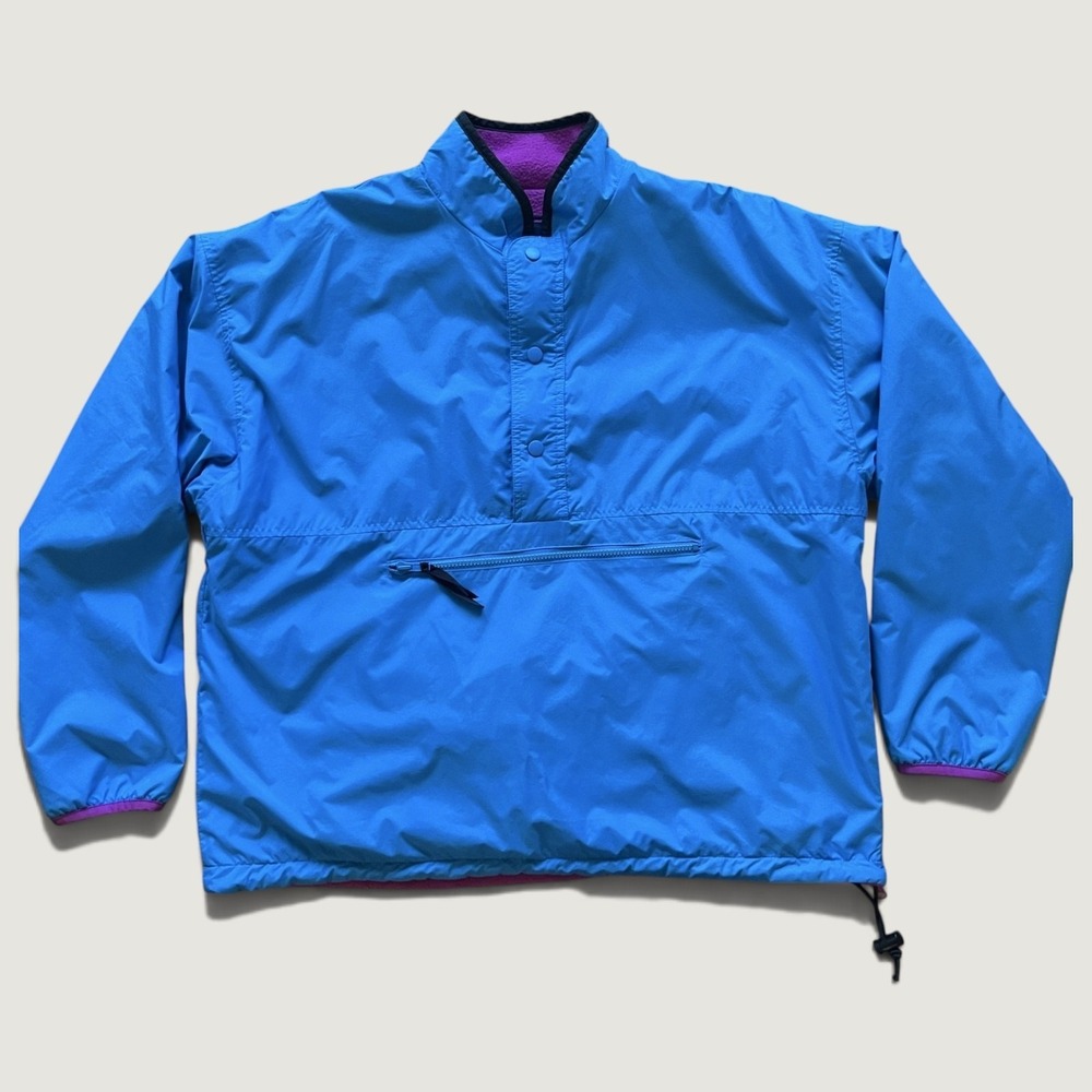 Vintage Gap Arctic Light Fleece Pullover Jacket Blue Magenta Women Medium